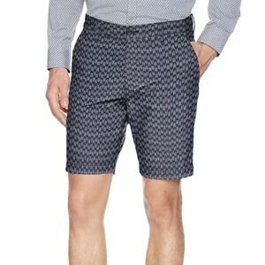 New Dockers Mens Sz 40 Shorts Blue Printed Khakis Flat-Front Slim Pockets NWT